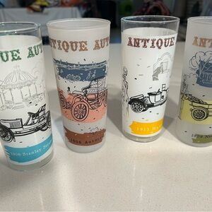 Antique Auto Themed Glass Set - Multicolor